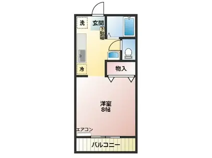 メゾンドミイコ(ワンルーム/2階)の間取り写真