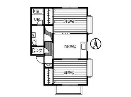タウンゼルコウバ(2DK/1階)の間取り写真