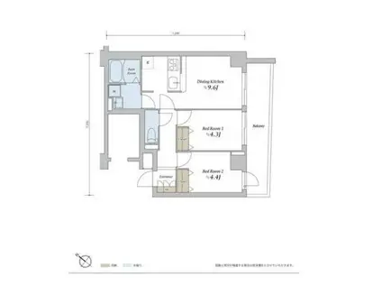 セジョリ押上(2DK/5階)の間取り写真