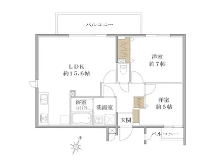 東急田園都市線 溝の口駅 徒歩6分 4階建 新築(2LDK/1階)の間取り写真