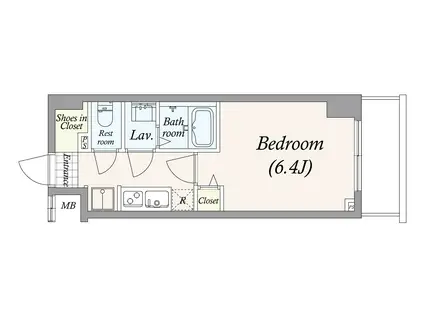 THE PASEO新小岩II(1K/2階)の間取り写真