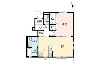 クレールミヤガワ(1LDK/1階)の間取り写真