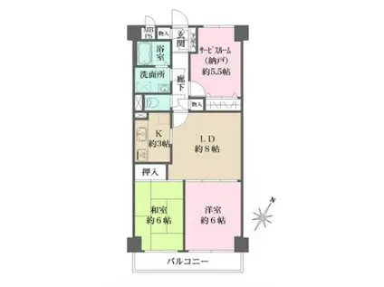 ニックハイム北品川(2SLDK/2階)の間取り写真