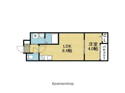 H-MAISON加美正覚寺XIII(1LDK/2階)の間取り写真