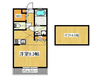 WOODY LIVIN(ワンルーム/2階)の間取り写真
