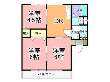 ルミエール A棟(3DK/1階)の間取り写真