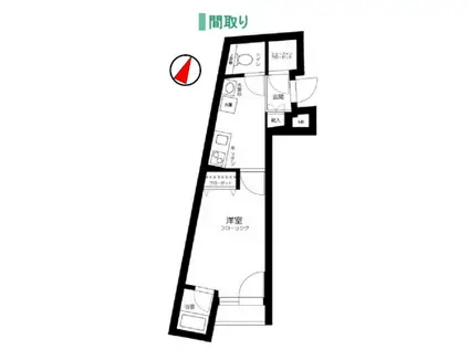 小石川フィエルテ(ワンルーム/1階)の間取り写真