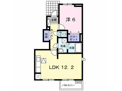 フォルトゥーナA(1LDK/1階)の間取り写真