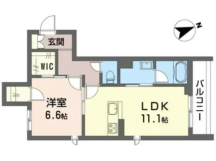 エクラージュ海神(1LDK/3階)の間取り写真