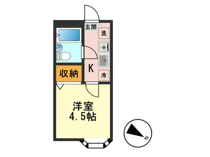 アネックスII A(1K/2階)の間取り写真