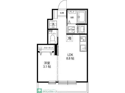 CASA SIMPATIA 小金井(1LDK/1階)の間取り写真