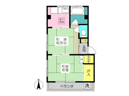 メゾン石島(2K/2階)の間取り写真