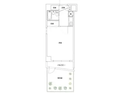 クレッセント白金(1K/1階)の間取り写真