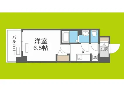 レシオスなんばVOGUE(1K/6階)の間取り写真