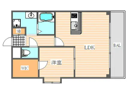 KDXレジデンス天神東2(1LDK/9階)の間取り写真