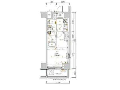 LUMEED立川(1K/7階)の間取り写真