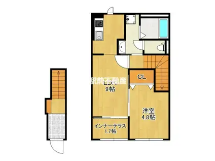 CIEL ETOILEシエルエトワール(1LDK/2階)の間取り写真