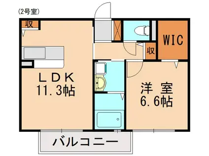 シャーメゾン和白東(1LDK/1階)の間取り写真