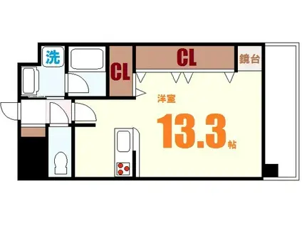 ラフィーネ林(ワンルーム/10階)の間取り写真