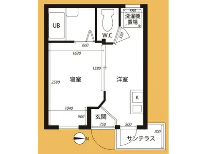 I TERACEII(1DK/1階)の間取り写真