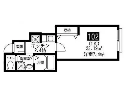 グランヴィラ世田谷(1K/1階)の間取り写真