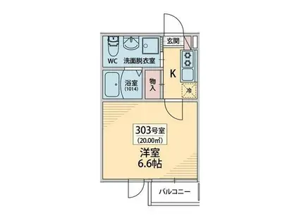 ライブリー千葉松波(1K/3階)の間取り写真