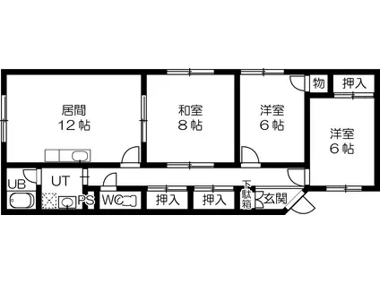 ニューフラワーコーポ(3LDK/2階)の間取り写真