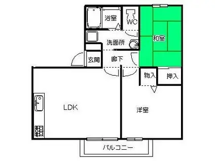 コンフォールYASU(2LDK/2階)の間取り写真