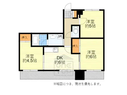 GSハイム第一江坂(3DK/10階)の間取り写真