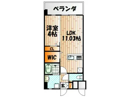 KSK青葉コアプレイス(1LDK/2階)の間取り写真