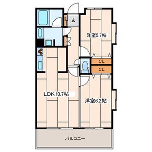 MODERNO(2LDK/1階)の間取り写真