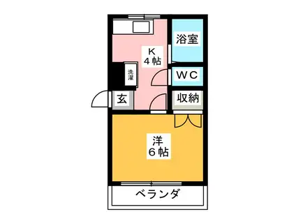 レジデンス原田苑(1K/2階)の間取り写真