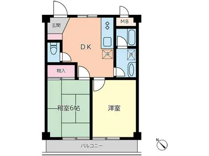 クオリティー松坂(2DK/2階)の間取り写真