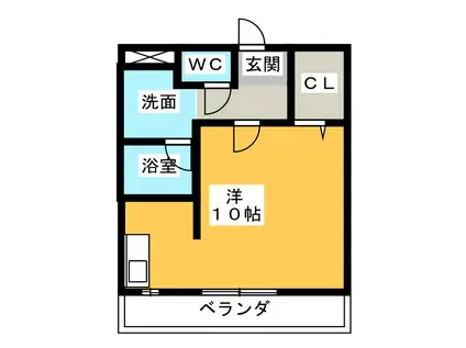 メゾントルヴェール(ワンルーム/2階)の間取り写真