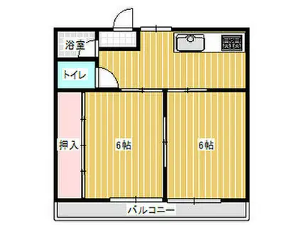 パレス桜道(2DK/2階)の間取り写真