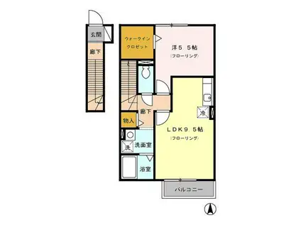 アトリオ(1LDK/2階)の間取り写真