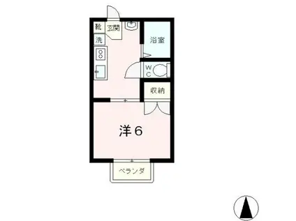 ウェイク北大路(1K/2階)の間取り写真