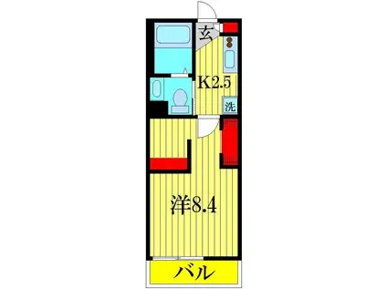 ヴィレッジ京成高砂(1K/1階)の間取り写真