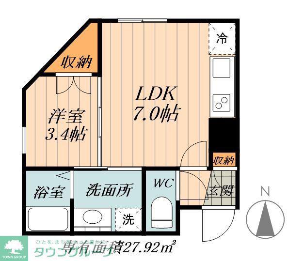 WELL COURT NAKAMURA(1LDK/5階)の間取り写真