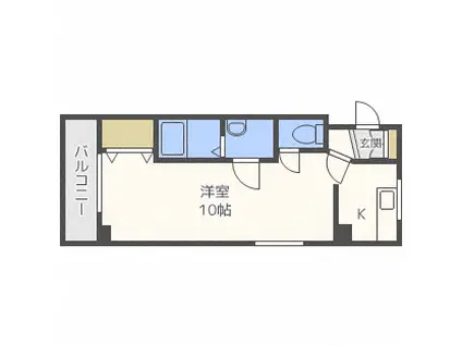 ノースパレス22(ワンルーム/3階)の間取り写真