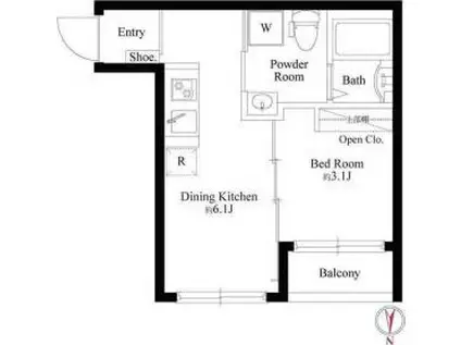 サニーヒルズMT4(1DK/4階)の間取り写真