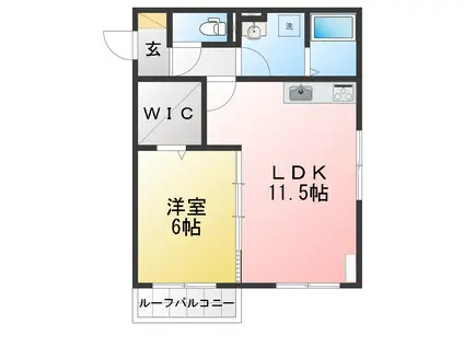 ベルリードマンション島内(1LDK/1階)の間取り写真