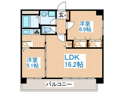 グランジュールマンション高砂駅前(2LDK/4階)の間取り写真