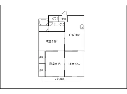 ハイツ今井(3DK/2階)の間取り写真