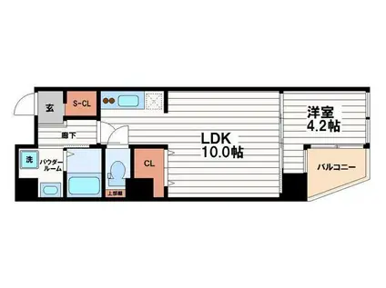 G-STYLE天満橋(1LDK/10階)の間取り写真