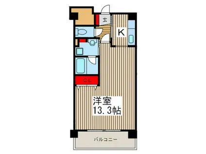 IP 2ND ISIS(1K/2階)の間取り写真