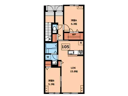 CLASIA JINDAIJI-クラシアジンダイジ-(2LDK/1階)の間取り写真