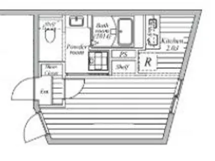 プラスアーバン舟渡(ワンルーム/2階)の間取り写真
