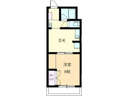 マンション山本 弐番館(1DK/2階)の間取り写真