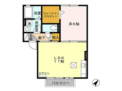 シャルマン(1LDK/1階)の間取り写真